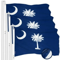 G128 3 Pack: South Carolina SC State Flag | 2.5x4 Ft | ToughWeave Series Embroidered 300D Polyester | Embroidered Design, Indoor/Outdoor, Brass Grommets