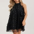 thumbnail image 3 of Women Evening Party Dress Butterfly Appliques Halter Neck Dress, 3 of 9