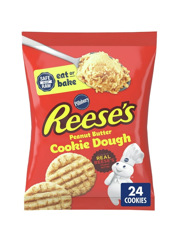 Pillsbury Ready To Bake Refrigerated Cookie Dough, Reese's Peanut Butter, 24 Cookies