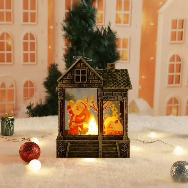 Danhjin Plastics Wind Lamp Christmas Decoration Mini Lanterns Christmas Lanterns Decoration Christmas Tree Home Decoration Lights Simulation Small Lanterns Flame Christmas Decorations