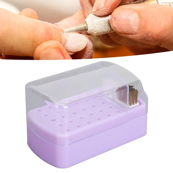 Soporte Para Brocas De Uñas, Cepillo De Limpieza Con Soporte Para Brocas De 30 Agujeros