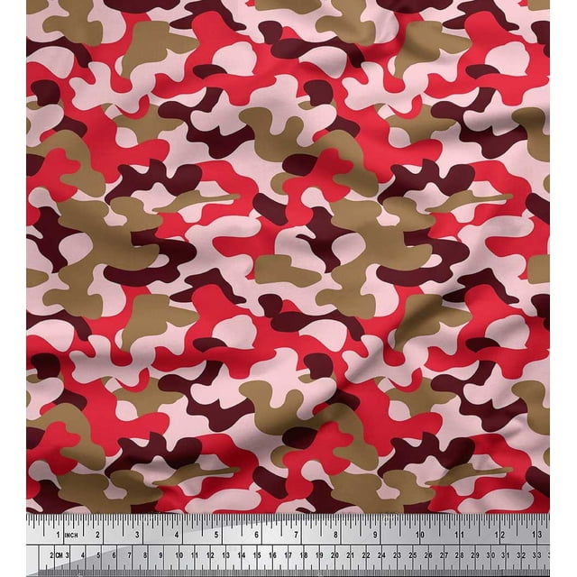 Soimoi Silk Fabric Two Tone Camouflage Fabric Prints By Yard 42 Inch Wide