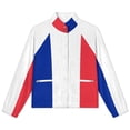 thumbnail image 4 of Jackets for Women Winter Coat Jackets Flannel Stand Collar Jacket(French Flags (France),Size:S-4XL), 4 of 7