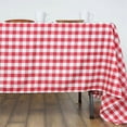 thumbnail image 4 of BalsaCircle 60" x 102" Gingham Checkered Polyester Tablecloth Red and White, 4 of 5