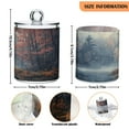 thumbnail image 3 of 2 Pack Misty Morning in Forest Qtip Holder Dispenser Clear Plastic Storage Apothecary Jars for Cotton Swabs Balls Pads Floss, 3 of 7