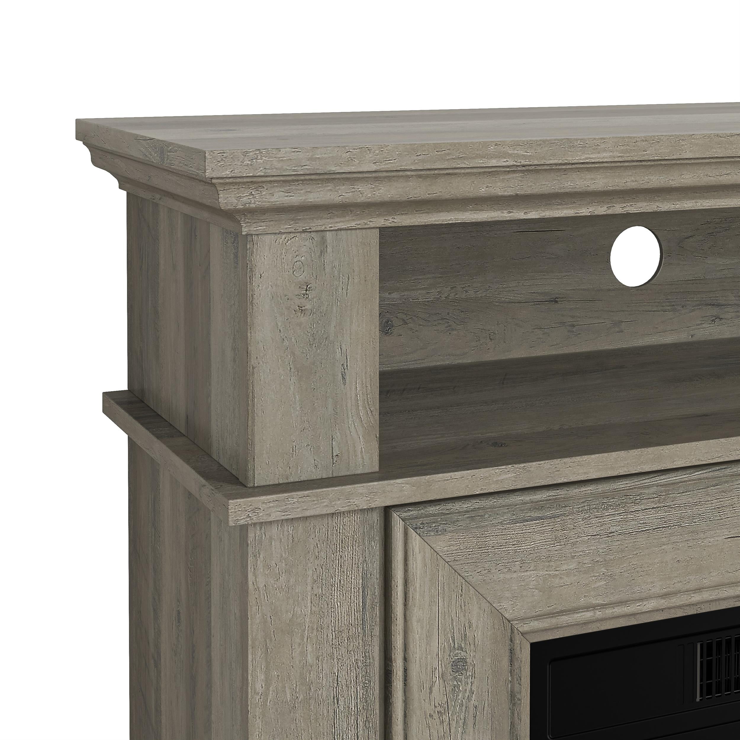 36-Inch Electric Fireplace with Mantel & Wood Finish - Wood Brown