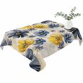 thumbnail image 2 of Yellow Floral Table Cloth Waterproof Tablecloths, Pastoral Pastel Blue Daisy Wildflower Tablecloth Dining Table Cover for Kitchen Party Tabletop Outdoor, Rectangle Tablecloth 60x102 Inch, 2 of 9