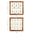 thumbnail image 3 of DecMode Wood Farmhouse Hanging Brown Decorative Bells in a  Square Frame with Tanished Brass Finish,  Set of 2 16"W x 16"H, 3 of 9