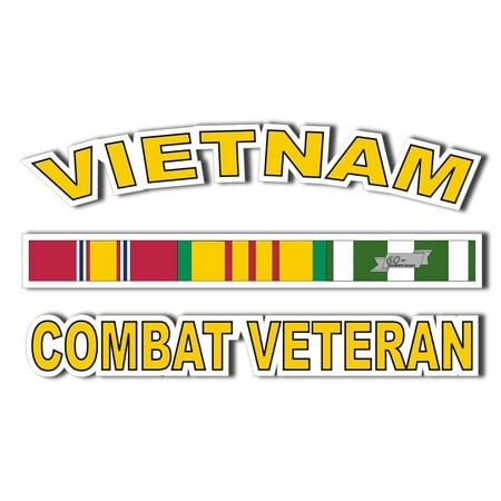 - 3.8 Inch Vietnam Combat Veteran Window Decal Sticker