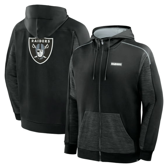Men's Fanatics Black Las Vegas Raiders Checkdown Pass Full-Zip Hoodie