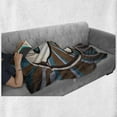 thumbnail image 6 of Ying Yang Soft Flannel Fleece Throw Blanket, Grungy Retro Striped Sunburst Pattern Hippie Style Culture Boho Print, Cozy Plush for Indoor and Outdoor Use, 60" x 80", Brown White Blue, by Ambesonne, 6 of 6