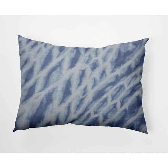Simply Daisy, 14" x 20" Shibori Stripe Blue Decorative Abstract Outdoor Pillow