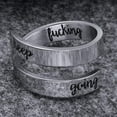 thumbnail image 3 of Stainless Steel Inspirational Mantra Graduation Encouragement Wedding Statement Ring, 3 of 8