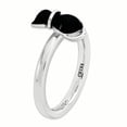 thumbnail image 3 of Sterling Silver Stackable Expressions Polished Black Enameled Cat Ring Size 10, 3 of 3