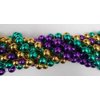 48" 18mm Round Metallic Purple, Gold and Green Mardi Gras Beads - Dozen (12 Necklaces)