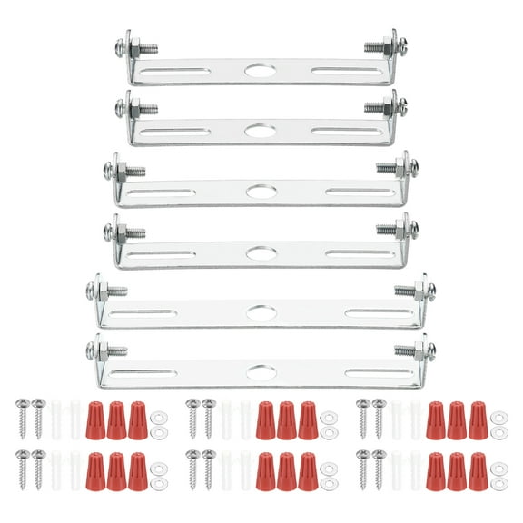 Uxcell 3.54", 3.94", 4.53" Universal Light Fixture Mounting Bracket Kit, Light Crossbar Round Ceiling Plate 6 Set