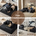 thumbnail image 4 of 4 Seats Boneless Modular Cloud Sectional Sofa with Chaise, Extra-Wide Deep Seats Plush Corduroy Sleeper Soft Couch for Modern Living Rooms, Small Spaces & Apartments (Dark Grey, 138"-L Shape Left), 4 of 7