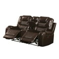 thumbnail image 3 of 78'' Leather Sectional Reclining Sofa Couch with Stainless Cupholder & Console Motion for Living Room, 2-Seat Manual Recliner Heavy Duty Sofa Couch for Apartment Office, PU Brown, 3 of 7