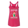 thumbnail image 2 of Michael Scott The Name is Bond Santa Bond Ugly Christmas Sweater Tri-Blend Racerback Tank Top, Shocking Pink, Medium, 2 of 3