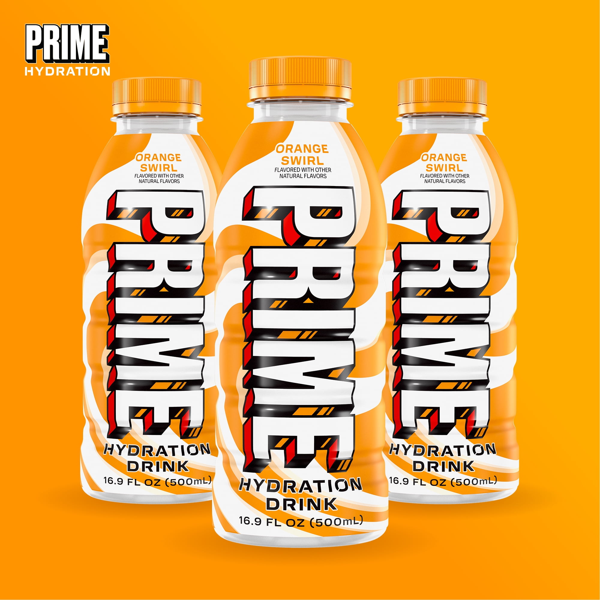 Prime Hydration Sports Drink, Orange Swirl, 16.9 fl oz, Bottle