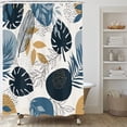 thumbnail image 2 of Abstract Boho Leaves Shower Curtain, Mid Century Minimalist Tropical Plant Shower Curtain Set, Monstera Shower Curtains for Bathroom, Waterproof Fabric with 12 Hooks, 72 x 72 Inches, 2 of 5