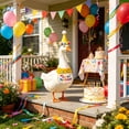 thumbnail image 6 of Porch Goose Birthday Hat and Bib Set for 23 Inch Goose Statue, Birthday Party Goose Outfit Decoration, Lawn Goose Accessories for Garden Porch Patio Yard Celebration Display, 6 of 6