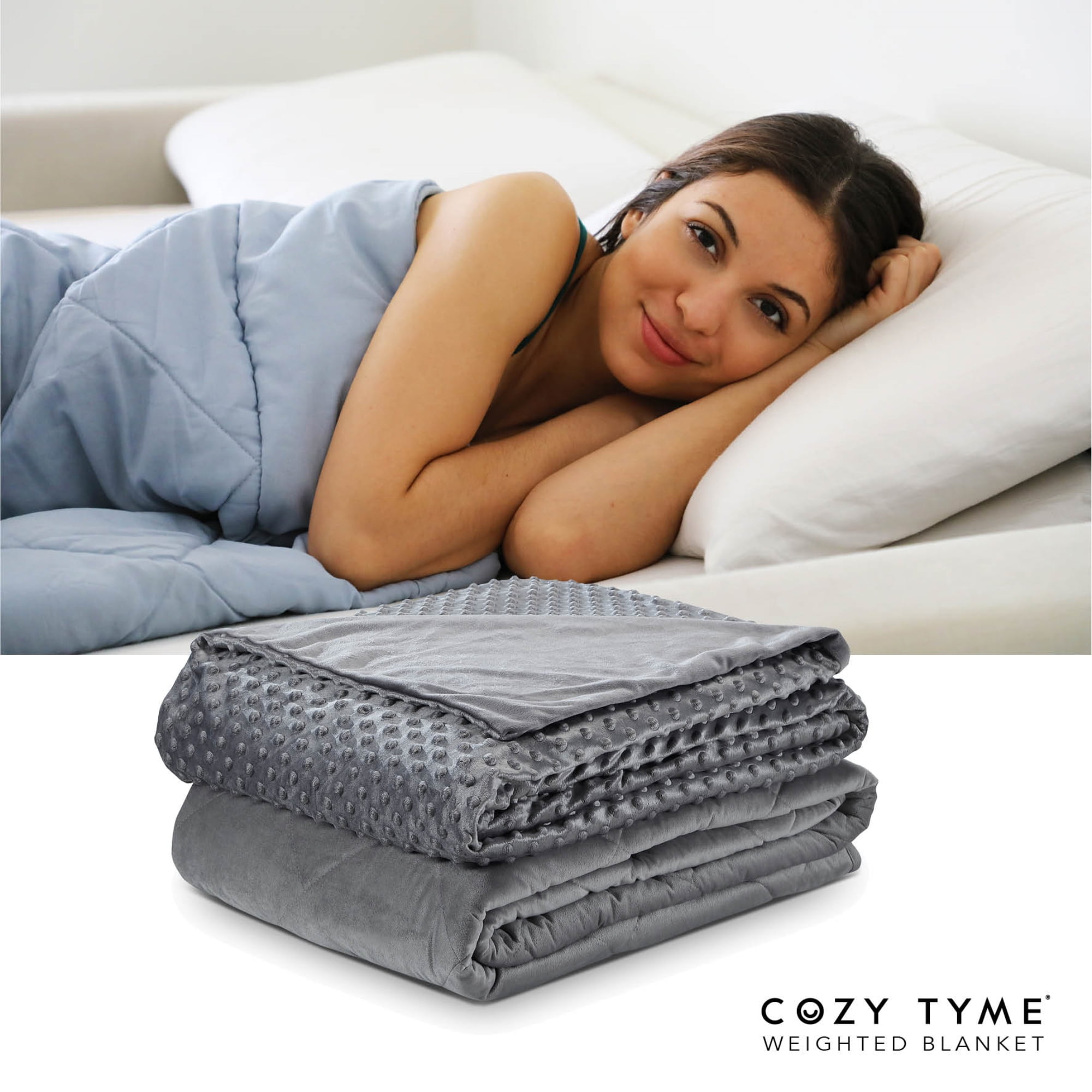 Cozy Tyme Bisa Weighted Blanket 20 Pound Dot Velvet Cover 60"x 80