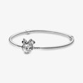 thumbnail image 1 of Disney 925 Sterling Silver Bracelet Moments Sparkling Mickey Mouse Heart Clasp Snake Chain Bracelet for Women DIY Charms Beads21cm Gao Jinjia LED, 1 of 2
