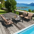 thumbnail image 1 of Costway Ensemble de 5 Chaises Berçantes de Patio Table à Foyer 4-en-1 Robuste pour Conversation Extérieure, 1 of 10