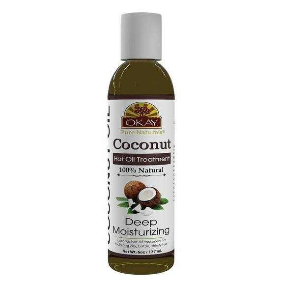 OKAY Pure Naturals Hot Oil Treatment Coconut Oil - 6oz for Deep Conditioning and Hair Repair