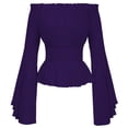 thumbnail image 4 of Blusa renacentista para mujer, top con corsé, cintura medieval, victoriana, hombros descubiertos, camisa de manga larga, disfraces de pirata para Cosplay y Halloween, 4 of 5