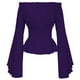 thumbnail image 4 of Blusa renacentista para mujer, top con corsé, cintura medieval, victoriana, hombros descubiertos, camisa de manga larga, disfraces de pirata para Cosplay y Halloween, 4 of 5