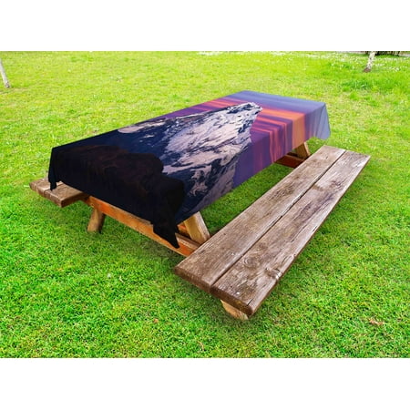 

Nepal Outdoor Tablecloth Himalayan Mountain in the Sunset Nature Photography Idyllic Composition Trekking Decorative Washable Fabric Picnic Tablecloth 58 X 120 Inches Multicolor by Ambesonne