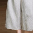 thumbnail image 5 of MLCDZ Womens Cotton Linen Lightweight Cropped Pants Loose Fit Wide Leg Capri Casual Loose Plus Size Elastic Waist Trousers, 5 of 6