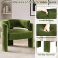 thumbnail image 5 of Pirecart Velvet Accent Chair, Upholstered Reading Chair with 3 Legs, Comfy Barrel Chairs for Living Room, Bedroom, Side Arm Chair, 286 lbs, Green, 5 of 8