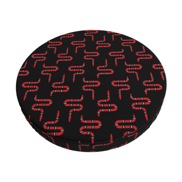 Disketp Red Snake Funda Redonda para Taburete, Funda de Cojín para Silla de Bar Suave y Elástica-14 inch