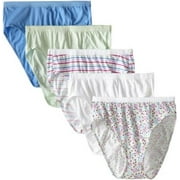 FOL Women's Plus Size 5Pack Cotton Hi Cut Panties, Assorted, 9