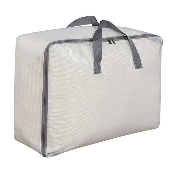 SPOORYYO Clear Moving Bags Heavy Duty Extra Large,Mesh Cloth Clip Quilt Storage Bag Spacious Luggage Bag with Reinforced Design