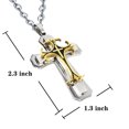thumbnail image 4 of Emma Manor Retro Stainless Steel Cross Pendant Necklace For Men, 24", 4 of 6