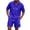 Purple-D, variant on Mens 2 Piece Zip Tracksuit Short Sleeve Print Polo Shirt and Shorts Sets,Letter Printed Waffle pattern Summer Outfits Black M
