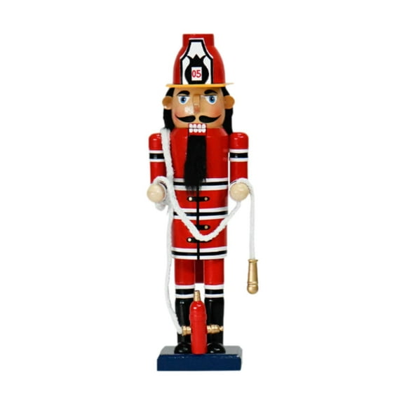 Mornei Christmas Decor Firefighter Nutcracker Height 14" Sculpture Christmas Nutcracker