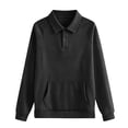 thumbnail image 6 of WUSUOWEI Womens V Neck Long Sleeve Sweatshirt Bottom Tops Lightweight Dressy Casual Business Basic Pullover Top with Pockets 2026 Fall Winter Outfits XL, 6 of 6