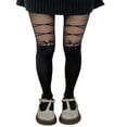 thumbnail image 1 of Collants Chaussettes pour Femmes Attrayants, Leggings Transparents à Bandage, Bas en Maille avec Nœuds, 1 of 4