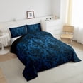 thumbnail image 3 of Gothic Bedding Sets Victorian Comforter Set,Black Damask Comforter Set King,Vintage Baroque Goth Bed Set Black Floral Comforter Set Bohemian Decor,Blue, 3 of 5