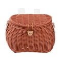 thumbnail image 2 of LJNYFDC Easy Clean Bike Basket Hand Woven Bicycle Basket E Scooter Storage Container Large Capacity Strong Load Bearing Bike Handlebar Basket with Straps, 2 of 7