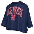 thumbnail image 2 of Women's Pressbox  Navy Ole Miss Rebels Midi Arch Over Logo Oversized T-Shirt, 2 of 3