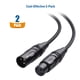 thumbnail image 2 of Cable Matters Paquete de 2 cables XLR a XLR premium, cable de micrófono XLR de 6 pies, cable XLR macho a hembra de cobre libre de oxígeno (OFC), cable de micrófono, cables de altavoz XLR, negro, 2 of 5