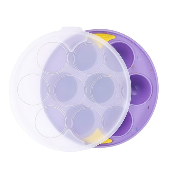 JIhuahe 7-Cavity Silicone Muffin Pan for Air Fryer, Non-Stick Microwave Oven Baking Mold, Cupcake Cake Pop Maker, BPA Free Kitchen Dessert Tools ,Purple