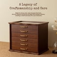 thumbnail image 6 of Kinsuite Black Walnet Jewelry Box with Glass Top & 6 Drawers - Handcrafted Vintage Organizer, Gold Hardware, for Necklaces, Rings, Watches - Elegant Display & Storage Chest for Women, 6 of 7