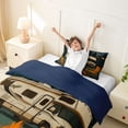 thumbnail image 3 of Catabedysis 3D Modern Camper Twin Duvet Cover,Campfire Print Twin Bedding For Boys,Multicolor,Navy Blue Reversible,2pcs,1 Duvet Cover and 1 Pillowcase, 3 of 6